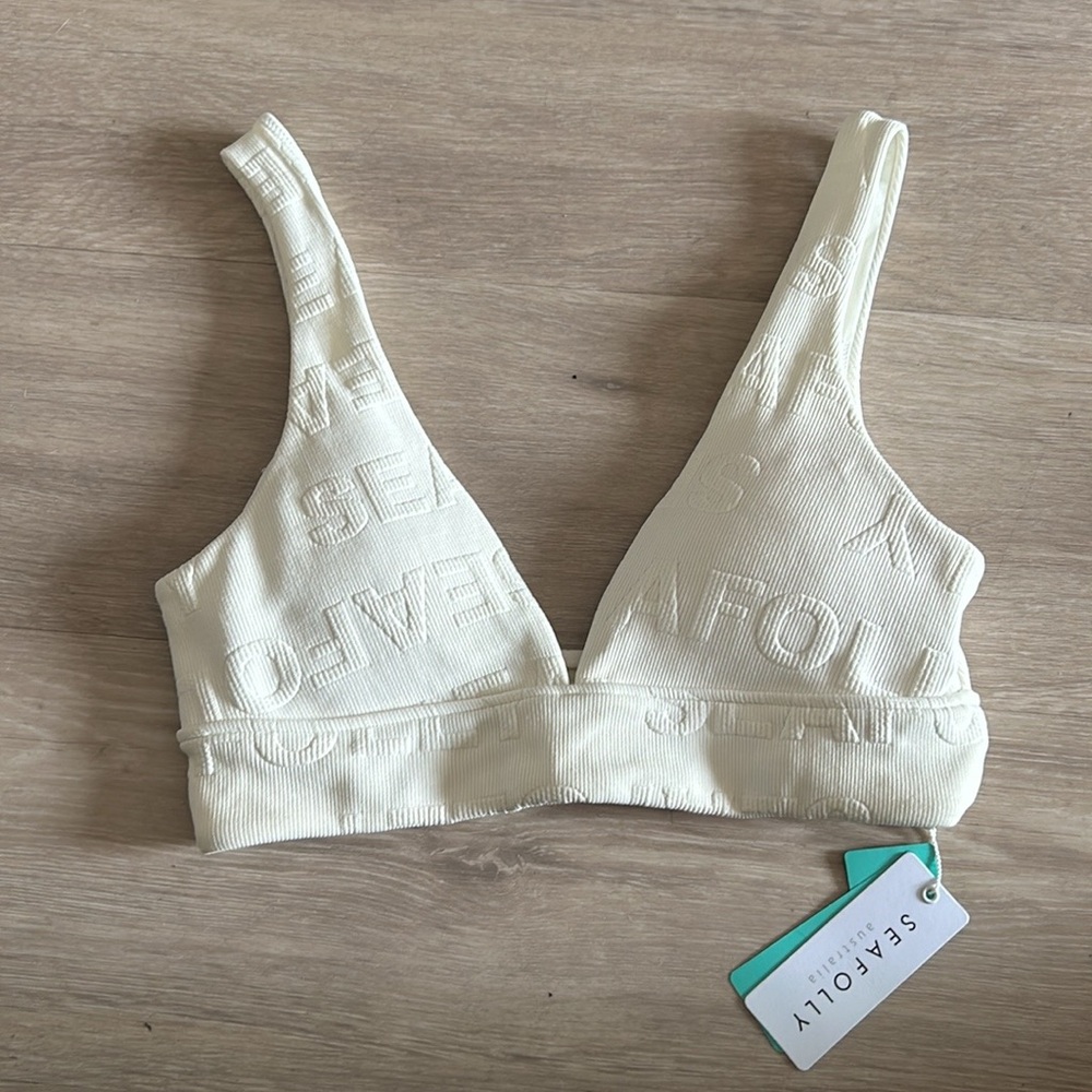 Seafolly printed creamy white top